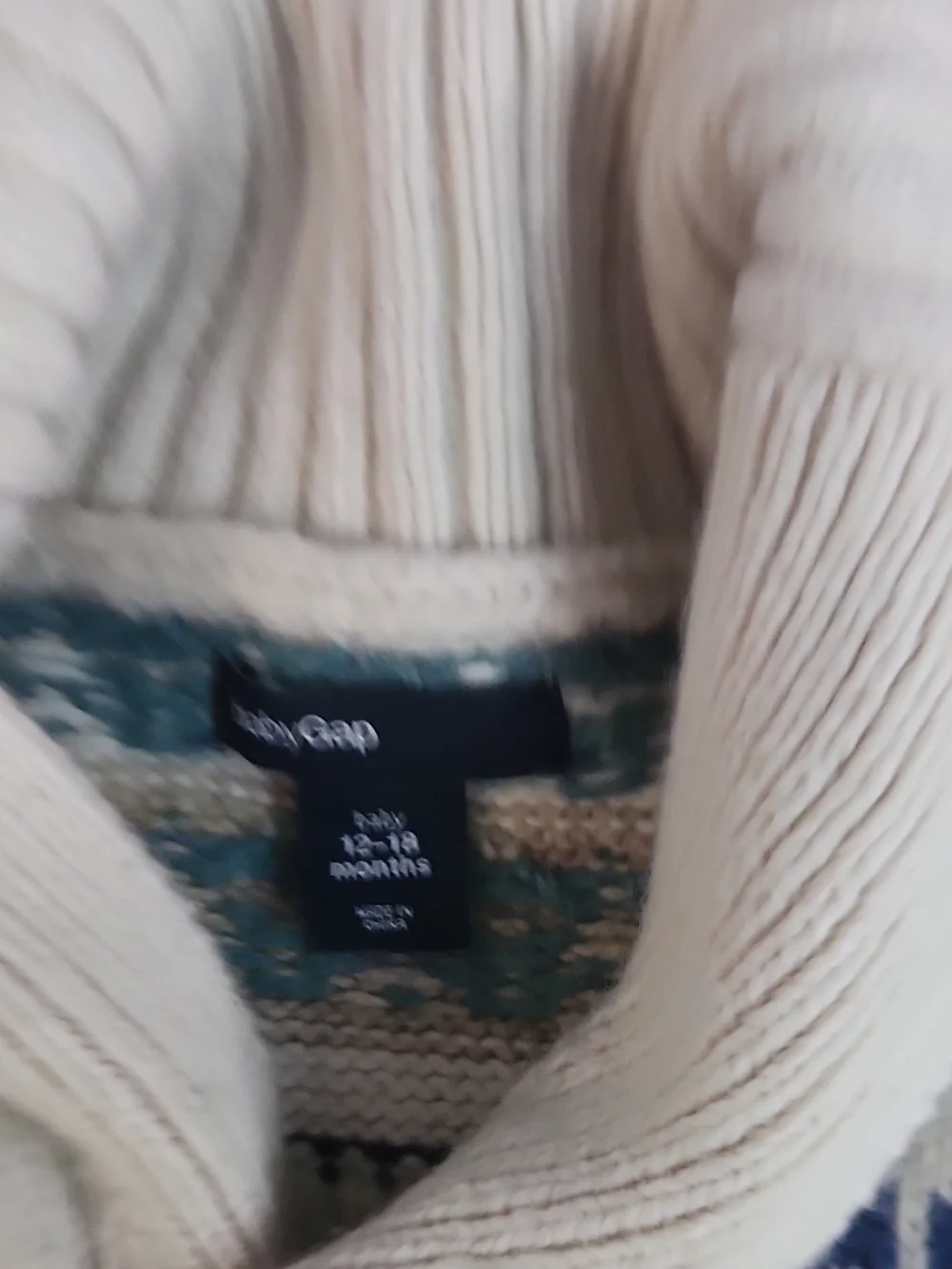 GAP Cream & Navy Woodland Button Cardigan